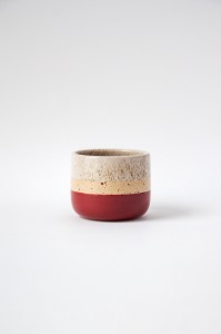 czarka / kubek espresso TRIO 100 ml (szaro-burgundowy)