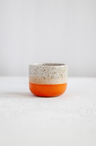 czarka / kubek espresso TRIO (szaro-pomarańczowy) 100 ml